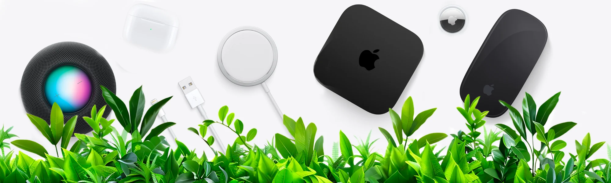 Apple příslušenství a zeleň — šetrně k přírodě
